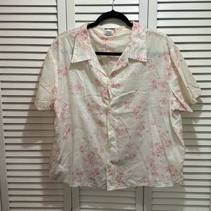 CP Shades Vintage Short Sleeve Button Down Floral Shirt size medium